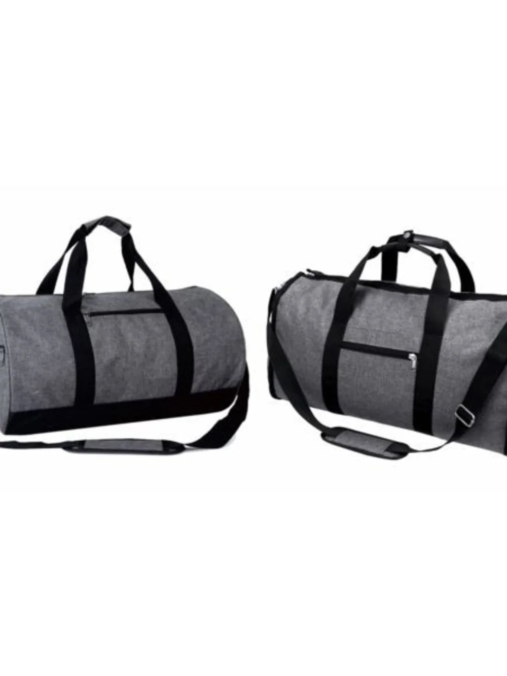 Heather Grey 2 Pc Set - Roll Bag & Convertible Duffel /Garment Bag